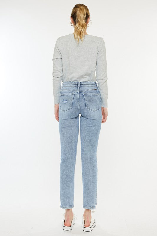 Kan Can High Rise Slim Straight Jeans