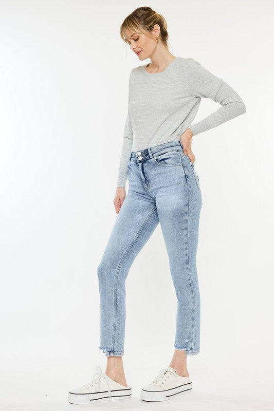 Kan Can High Rise Slim Straight Jeans