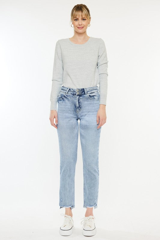 Kan Can High Rise Slim Straight Jeans