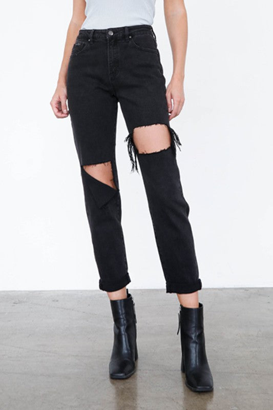 Insane Gene HIGH RISE DISTRESSED ANKLE JEANS