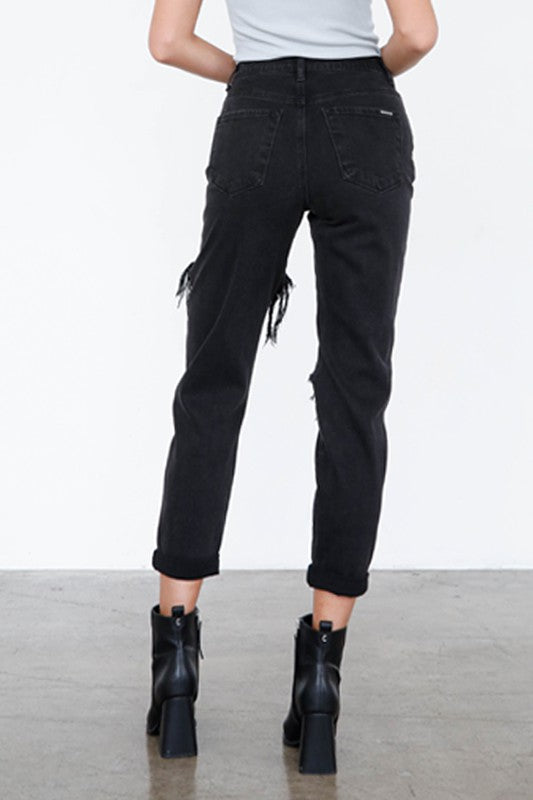 Insane Gene HIGH RISE DISTRESSED ANKLE JEANS