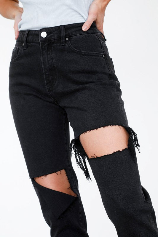 Insane Gene HIGH RISE DISTRESSED ANKLE JEANS