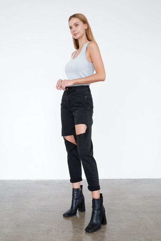 Insane Gene HIGH RISE DISTRESSED ANKLE JEANS