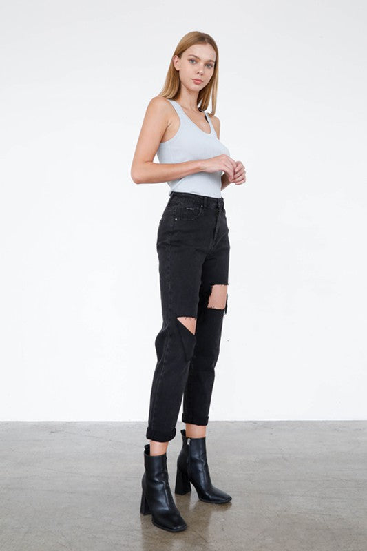 Insane Gene HIGH RISE DISTRESSED ANKLE JEANS