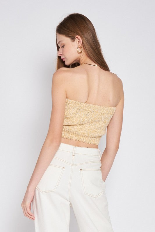 Emory Park ELASTIC WAISTBAND FRINGED TUBE TOP