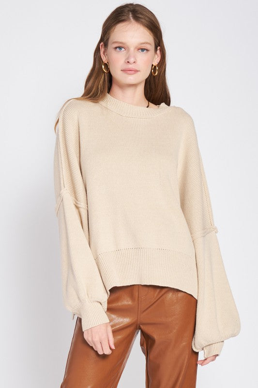 Sweaters OVER FITTED LONG SLEEVE SWEATER TOP