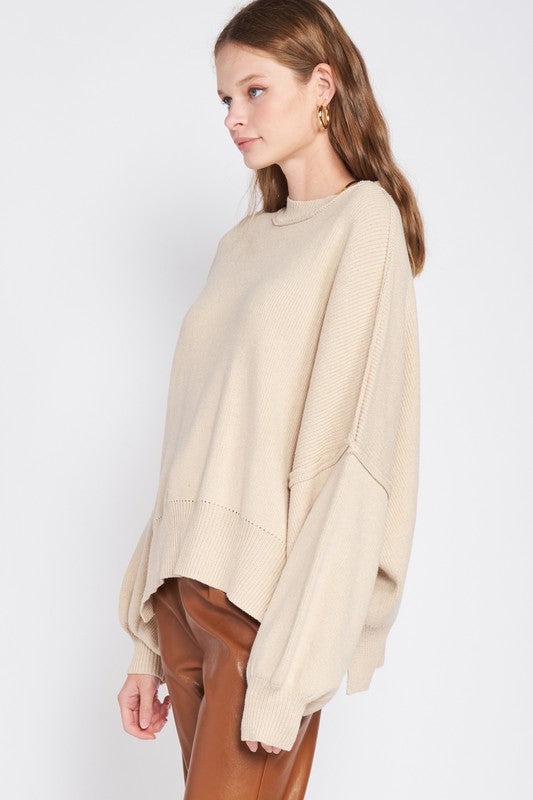 Sweaters OVER FITTED LONG SLEEVE SWEATER TOP