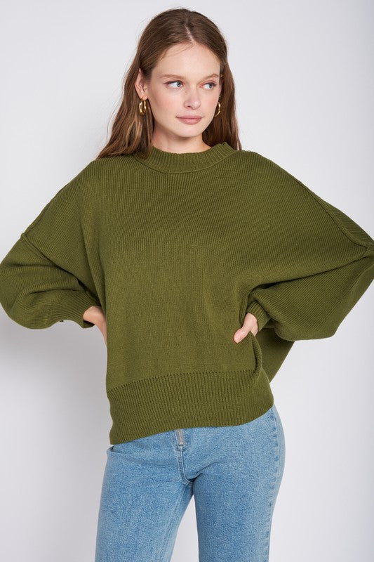 Sweaters OVER FITTED LONG SLEEVE SWEATER TOP