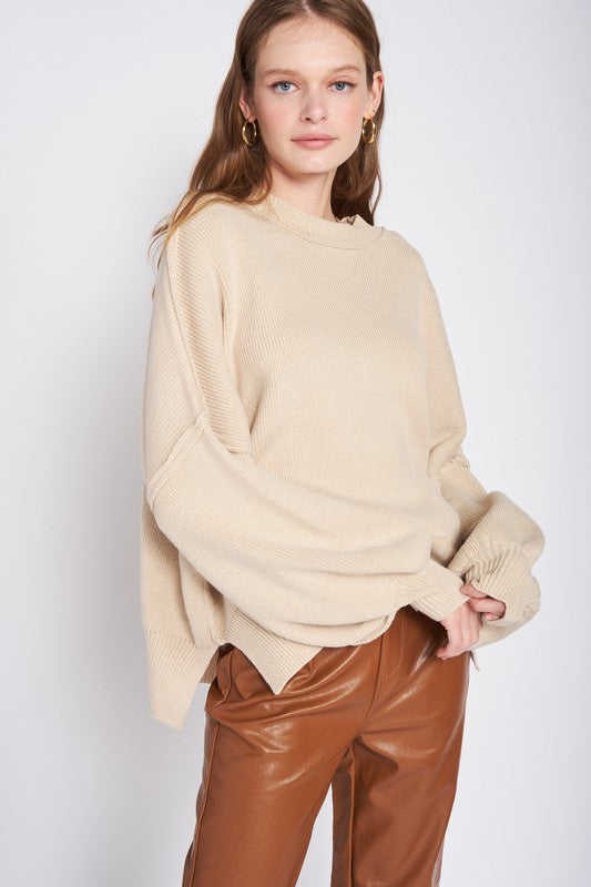 Sweaters OVER FITTED LONG SLEEVE SWEATER TOP