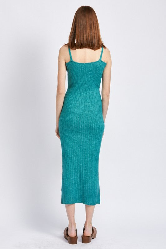 Emory Park SPAGHETTI STRAP BODYCON MIDI DRESS