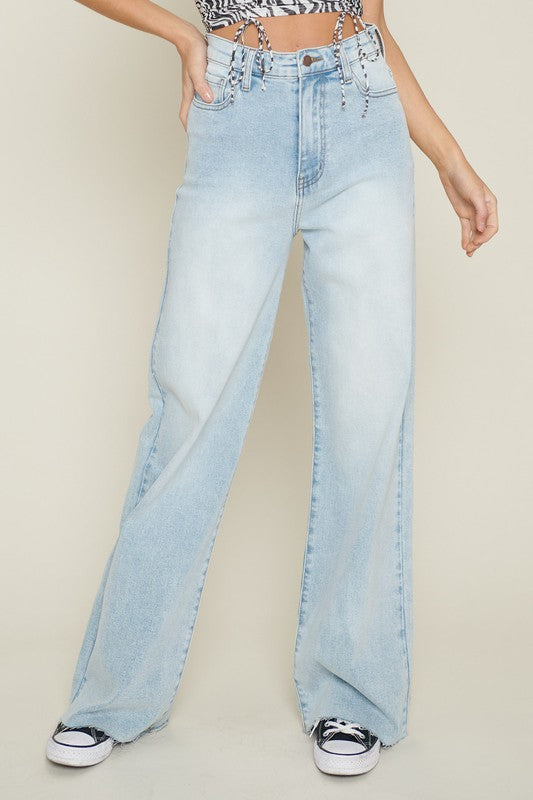 Vibrant M.i.U HIGH WAISTED WIDE LEG JEANS