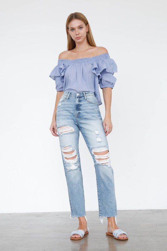 Denim Lab USA High Waist Mom Jeans