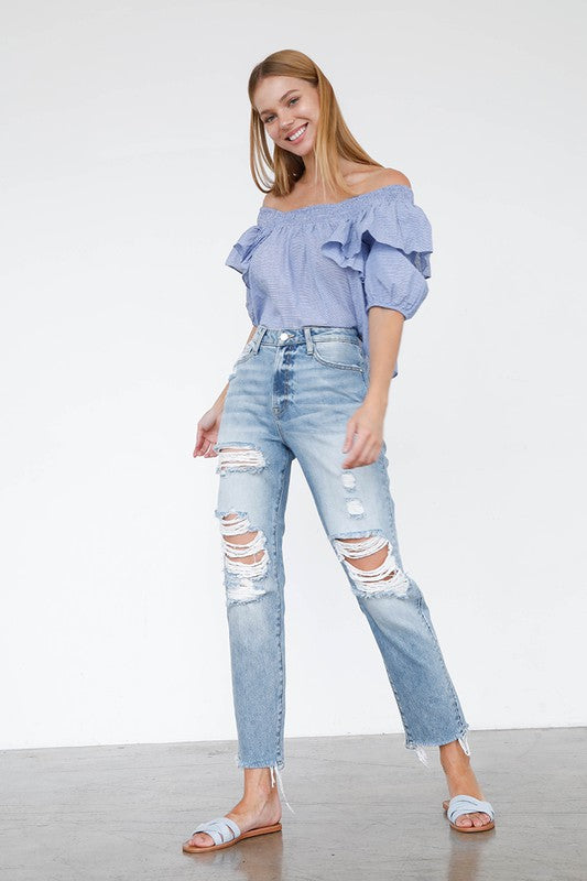 Denim Lab USA High Waist Mom Jeans