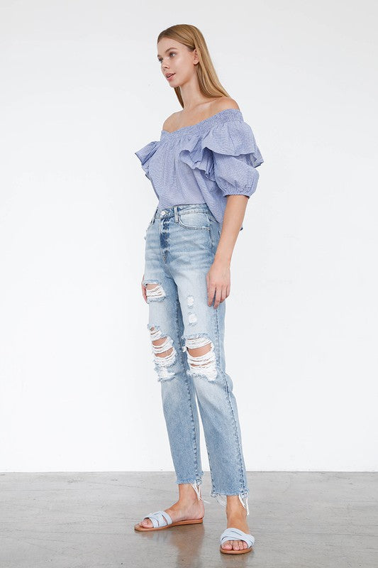 Denim Lab USA High Waist Mom Jeans