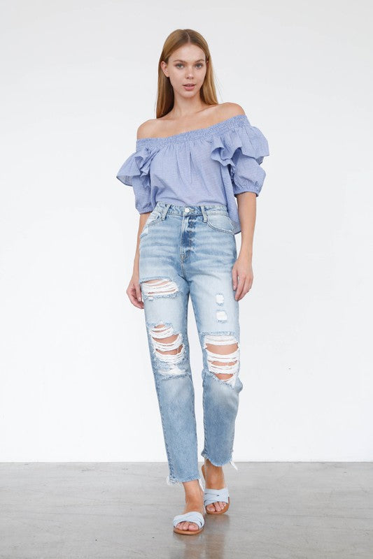 Denim Lab USA High Waist Mom Jeans