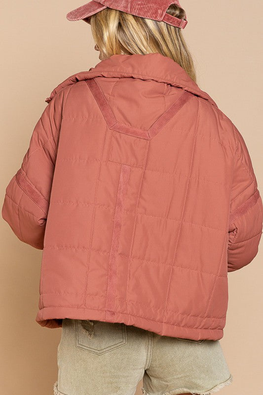 Load image into Gallery viewer, POL Quilted With Zipper Closure Jacket
