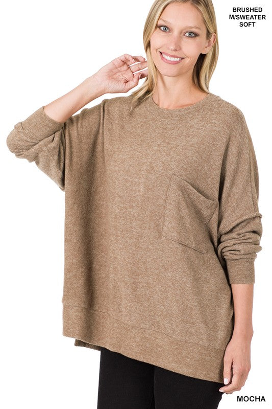 Load image into Gallery viewer, ZENANA Brushed Melange Drop Shoulder Oversized Sweater

