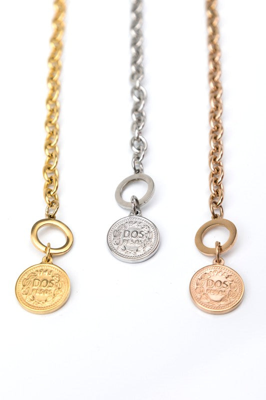 Aili's Corner Coin Accent Chain Necklace