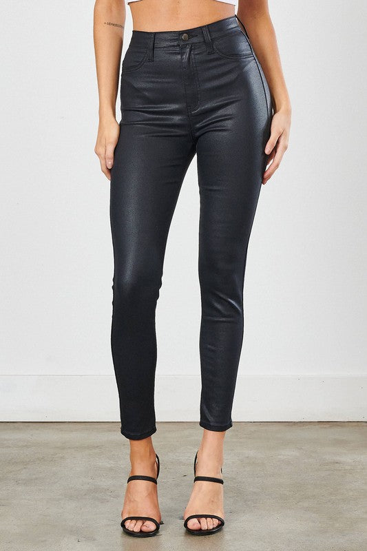 Vibrant M.i.U Coated Black Skinny