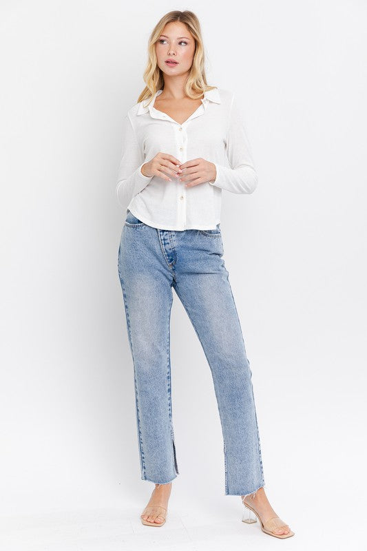 Gilli Long Sleeve Button Down Top