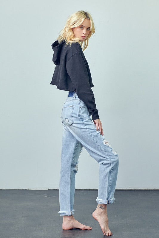 Denim Lab USA Crossover Boyfriend Jeans