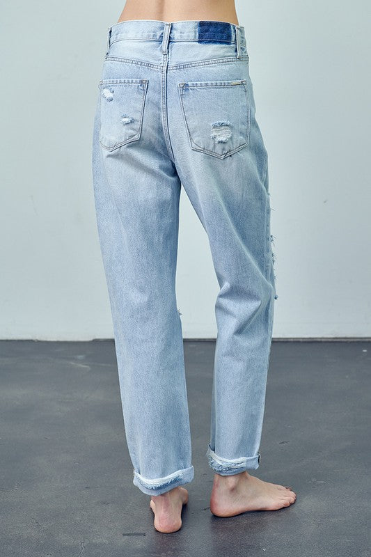 Denim Lab USA Crossover Boyfriend Jeans