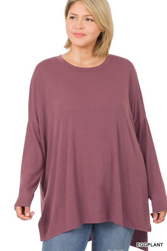Load image into Gallery viewer, ZENANA Plus Dolman Long Sleeve Round Neck Top

