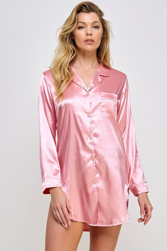 BE WICKED Kimberly Satin Sleepshirt