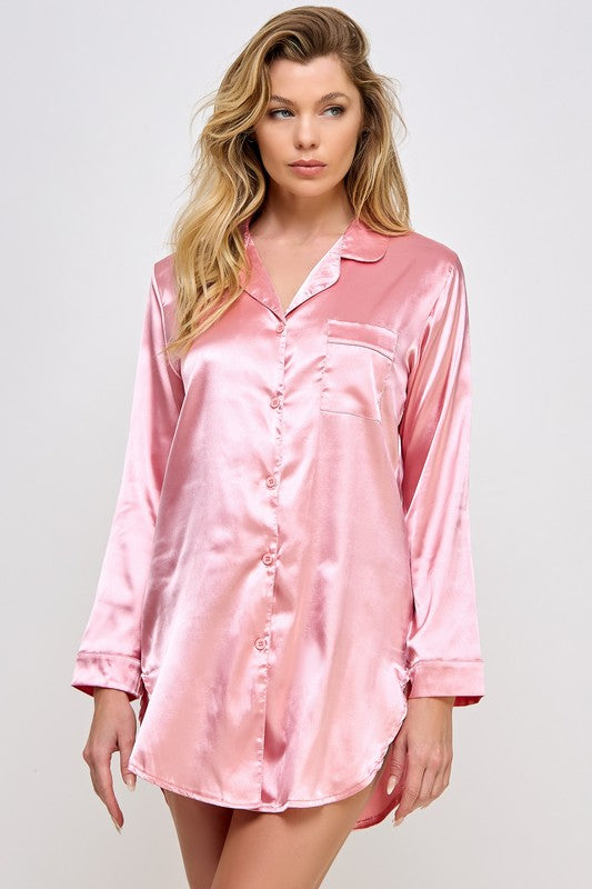 BE WICKED Kimberly Satin Sleepshirt