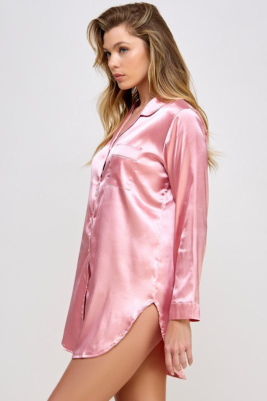 BE WICKED Kimberly Satin Sleepshirt