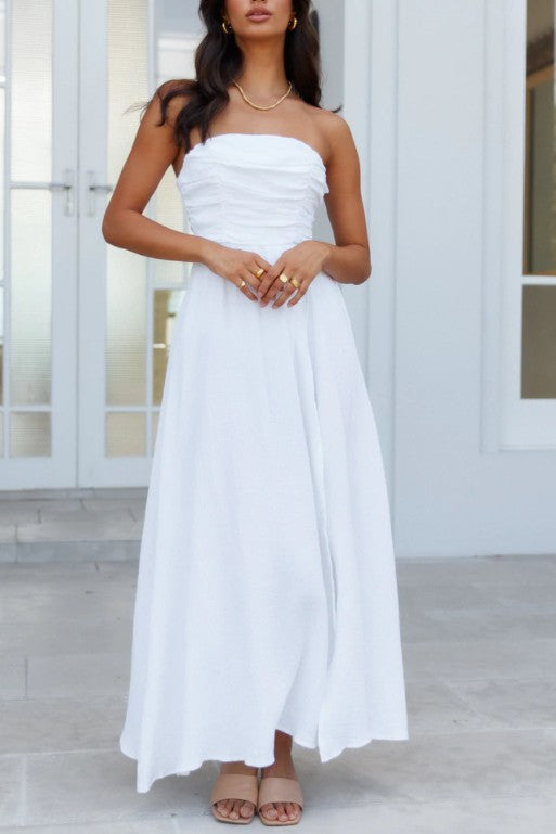 One and Only Collective Inc Ruched Off-Shoulder Maxi Dress