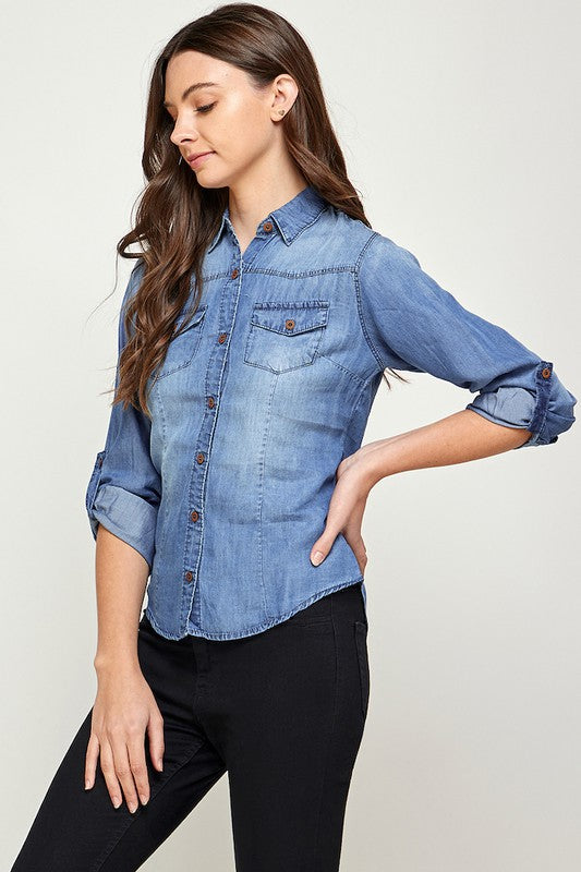 Blue Age TENCEL TOP DENIM BLOUSE