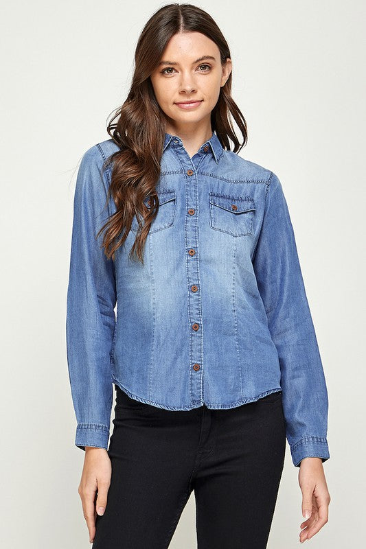 Blue Age TENCEL TOP DENIM BLOUSE