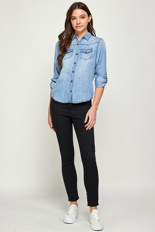 Blue Age TENCEL TOP DENIM BLOUSE