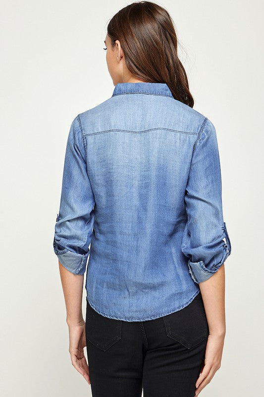 Blue Age TENCEL TOP DENIM BLOUSE