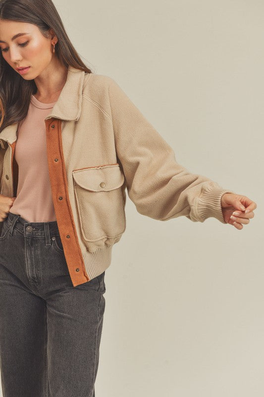 Aemi + Co So Cozy Oversized Bomber Jacket