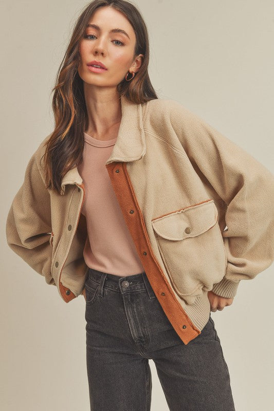 Aemi + Co So Cozy Oversized Bomber Jacket