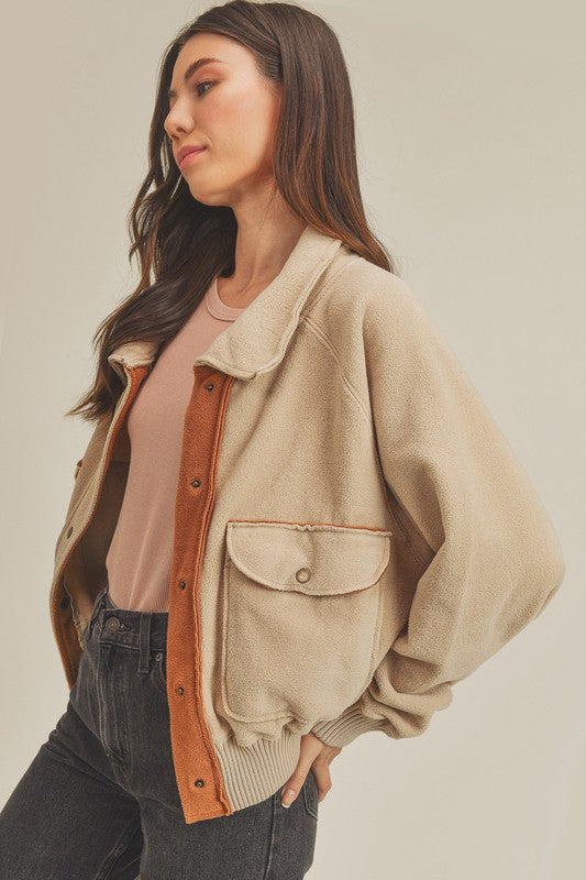 Aemi + Co So Cozy Oversized Bomber Jacket