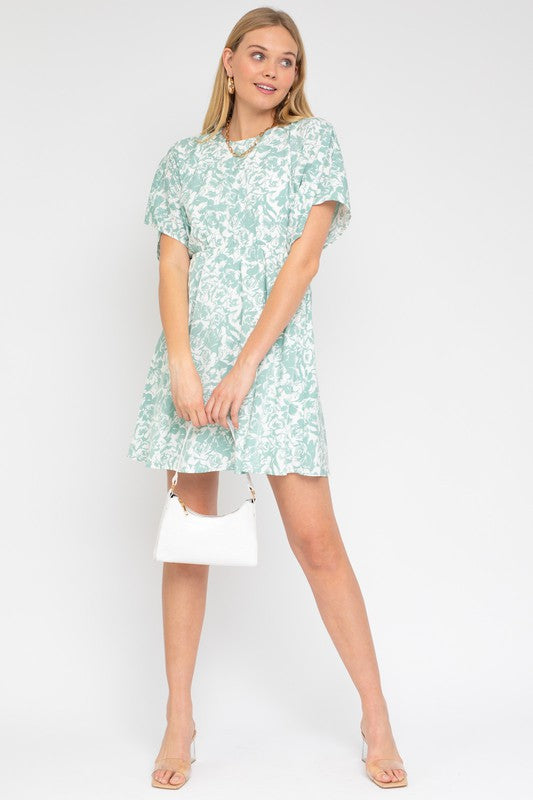 Gilli Kimono Sleeve Floral Print Dress