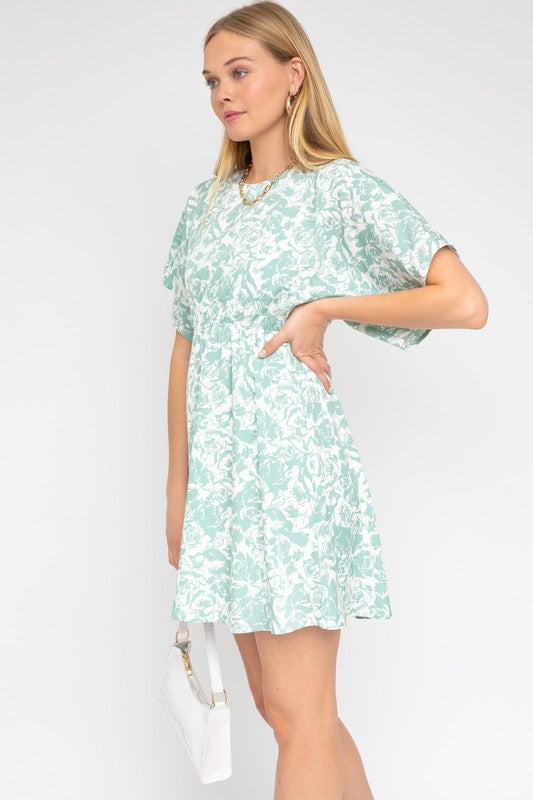 Gilli Kimono Sleeve Floral Print Dress