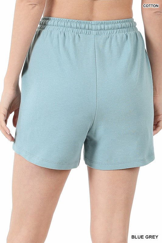 ZENANA Cotton Drawstring Waist Shorts