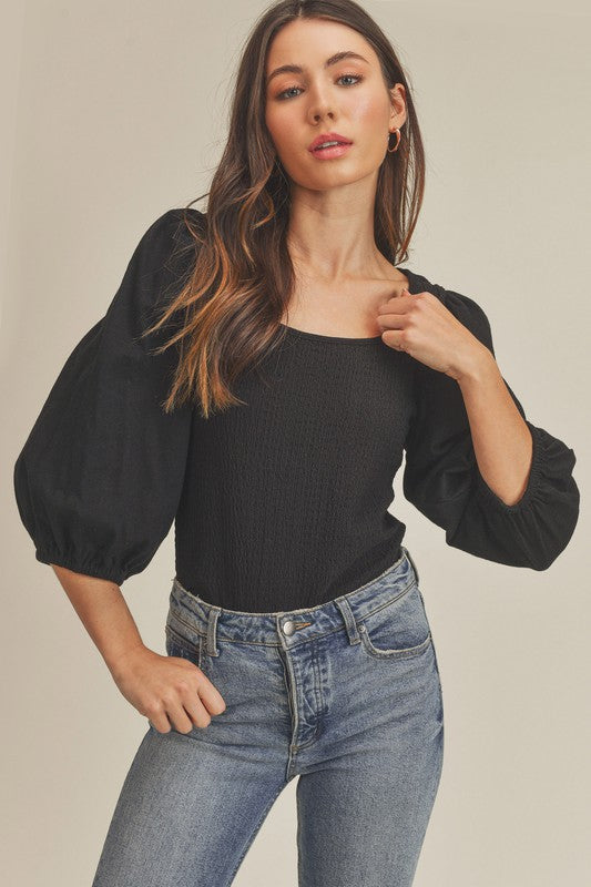 Aemi + Co Ginny Puff 3/4 Sleeve Top