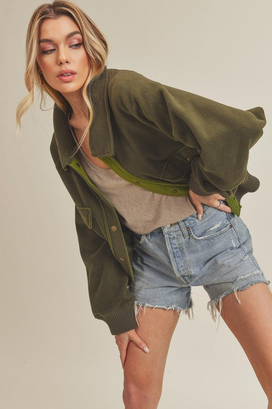 Aemi + Co So Cozy Oversized Bomber Jacket