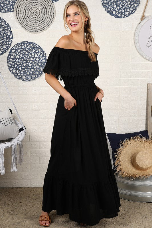 Ninexis Off the Shoulder Flowy Maxi Dress