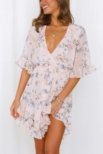 Load image into Gallery viewer, One and Only Collective Inc Floral Printed Ruffled Mini Dress

