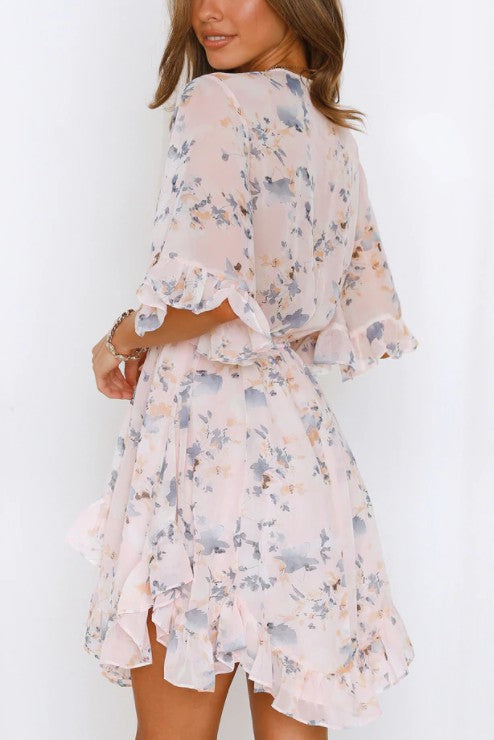 Load image into Gallery viewer, One and Only Collective Inc Floral Printed Ruffled Mini Dress
