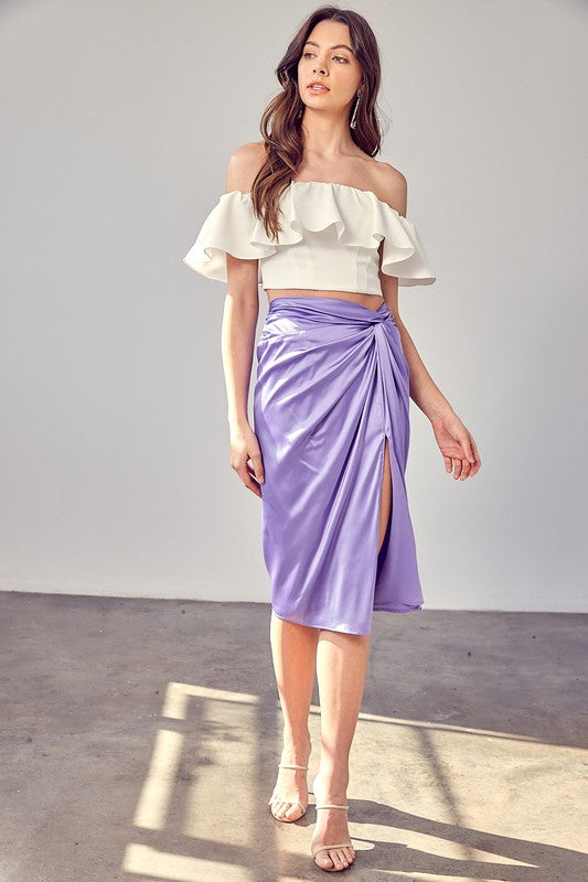 Load image into Gallery viewer, Do + Be Collection Junior Side Gathered Slit Skirt

