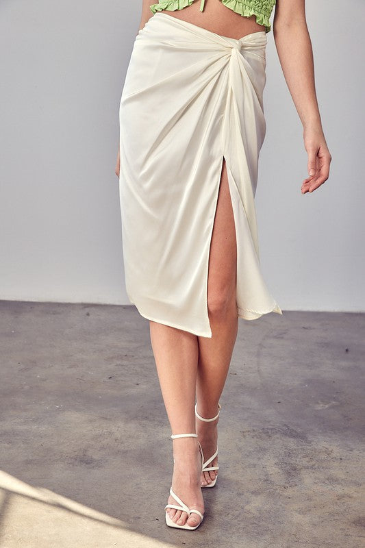 Load image into Gallery viewer, Do + Be Collection Junior Side Gathered Slit Skirt
