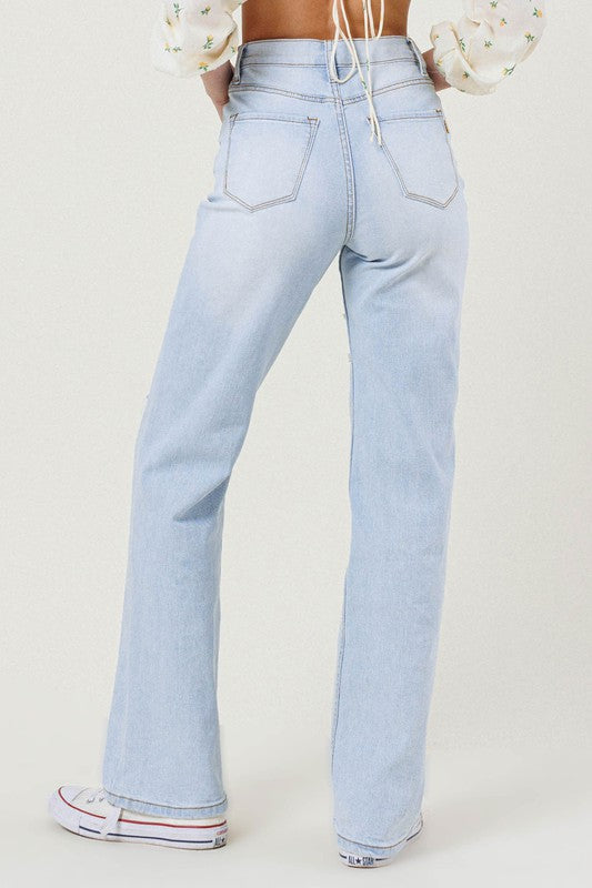 Mid-rise wide-leg jeans in blue - Miu Miu