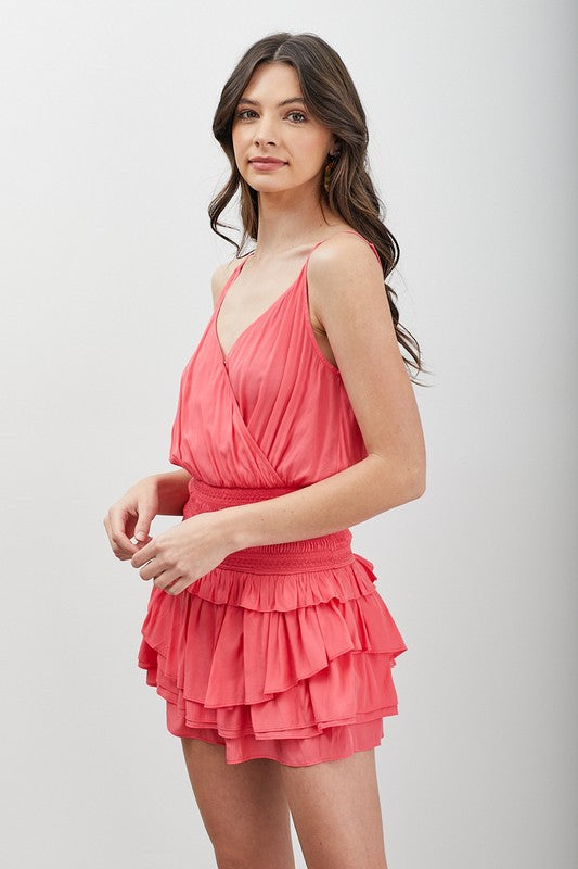 Load image into Gallery viewer, Do + Be Collection Junior Wrap Smocked Waist Ruffle Dress
